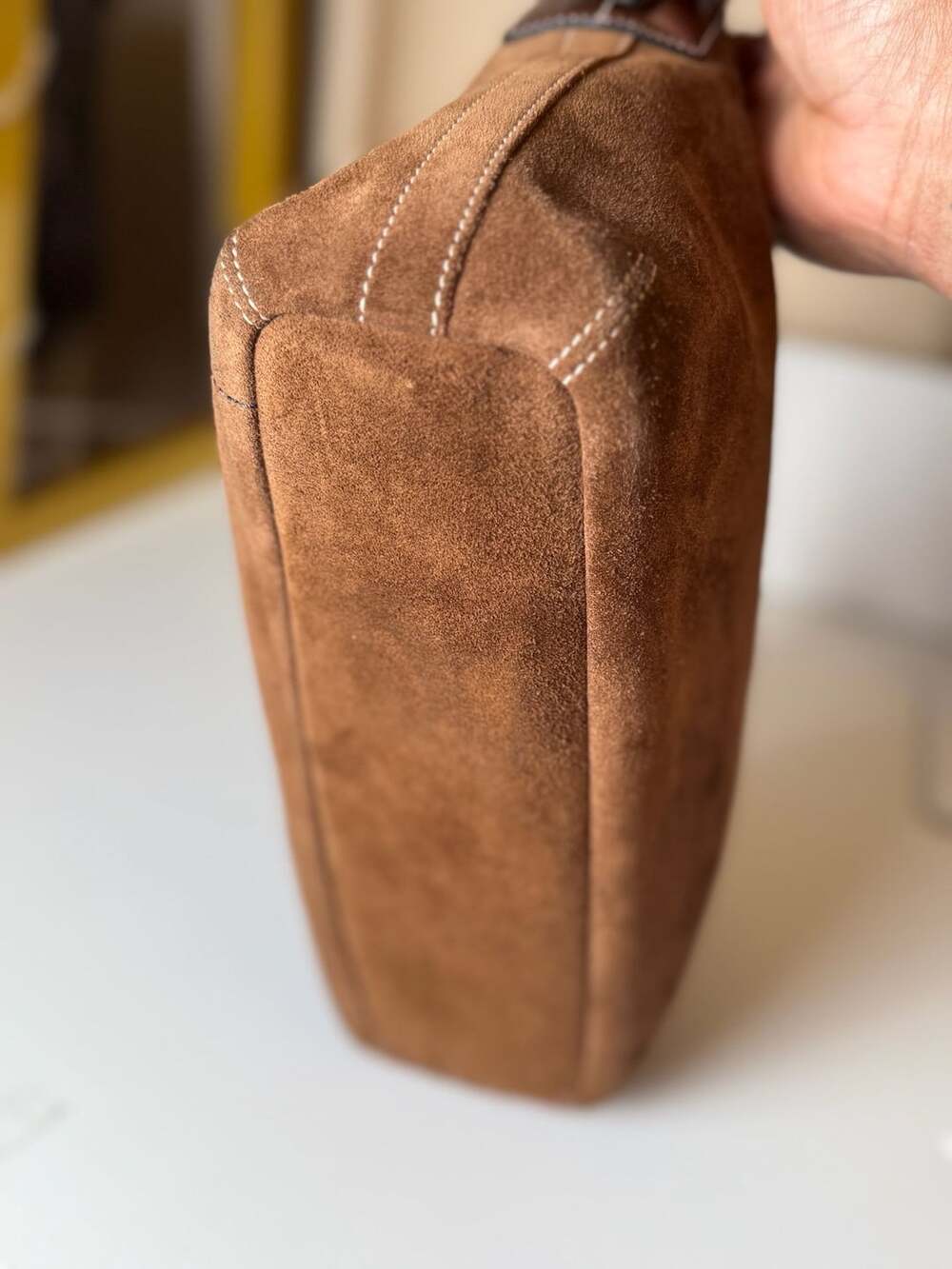 Coach Suede Tassel Shoulder Bag Brown - Picture 3 of 8